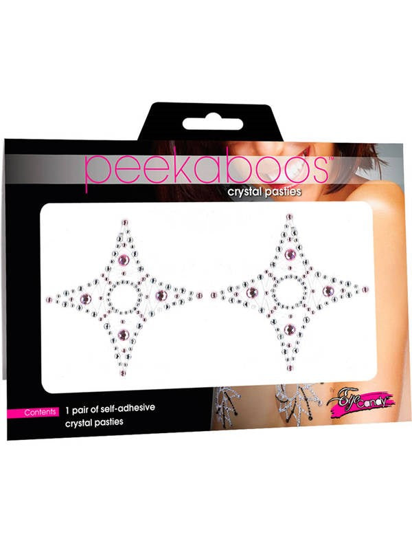 Xgen Products Crystal 4 Point Rhinestone Pasties for Nipple Coverage - - Bras and Bra Sets