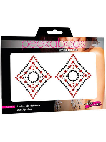 Xgen Products Crystal Diamond Red Rhinestone Self Adhesive Pasties - Bras and Bra Sets