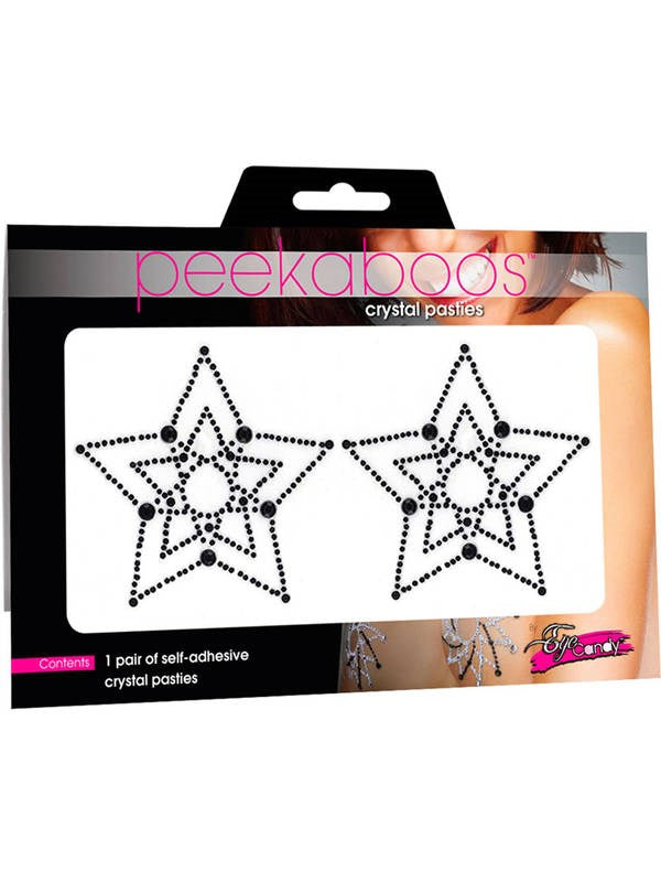 Xgen Products Crystal Star Adult Pasties For Women Red Black Crystal Design - Bras and Bra Sets