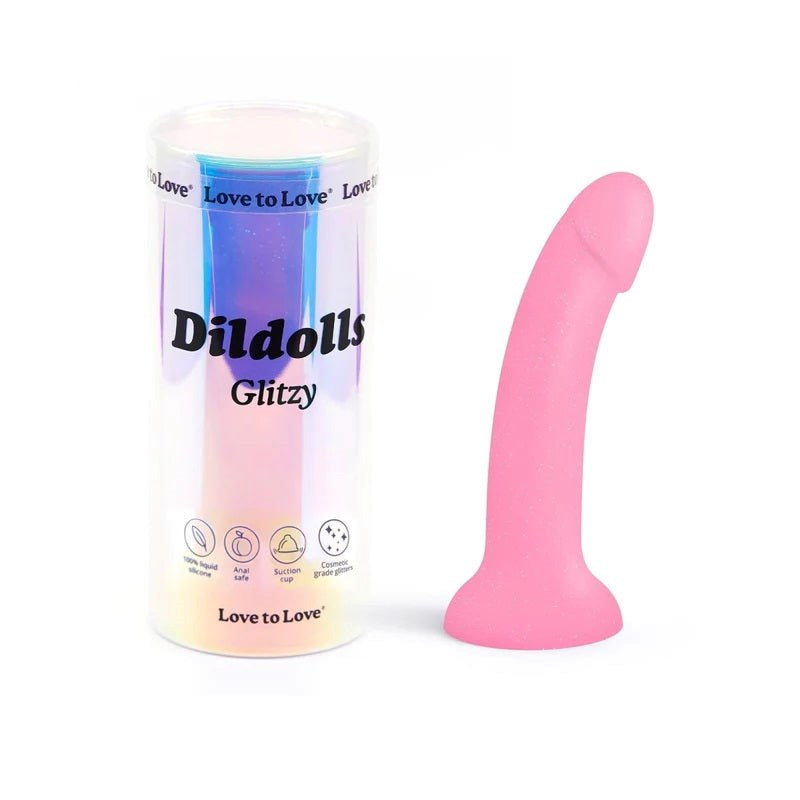 Love To Love Dildolls Liquid Silicone Dildo with Curved Design - - Realistic Dildos
