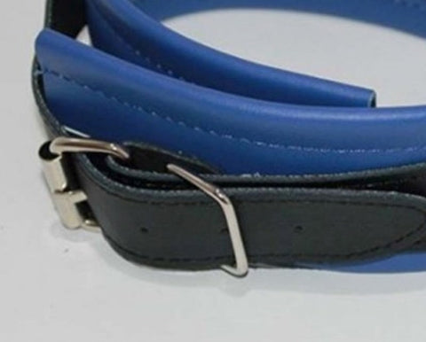 Hells Couture Dominance Blue Leather Collar with O Ring for BDSM Play - Collars and Leads