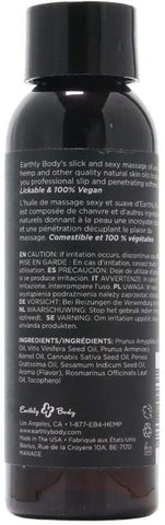 Earthly Body Edible Massage Oil 59ml Natural Vegan Intimate Enhancement - Sex Pheromones and Perfumes