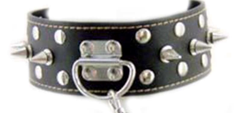 BDStyle Evil Bondage Spiked Leather Collar with Lead BDSM Domination Set - Collars and Leads