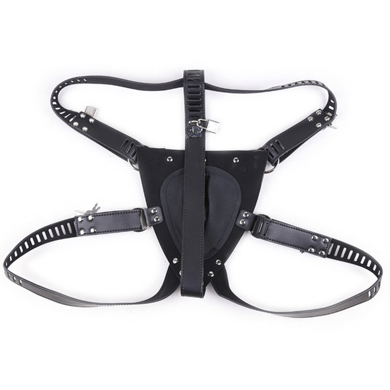 BDStyle Faux Leather Male Chastity Pants with Adjustable Cod piece - His Fetish