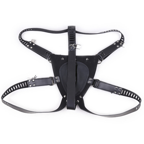 BDStyle Faux Leather Male Chastity Pants with Adjustable Cod piece - His Fetish