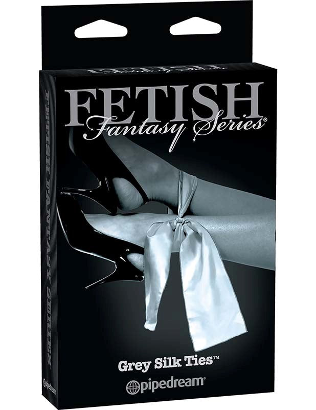 Pipedream Products Fetish Fantasy Limited Edition Grey Silk Ties - Collars and Leads