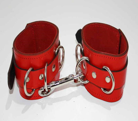 Luxurious Leather Ankle Restraints - Customizable Comfort - Cuffs and Restraints