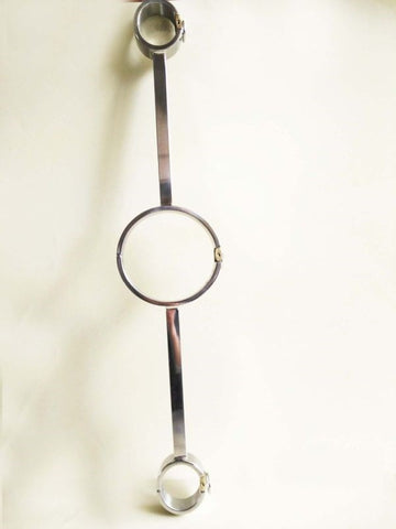 Hells Couture Restraint Bar Heavy Duty Steel Yoke with Adjustable Cuffs - Collars and Leads