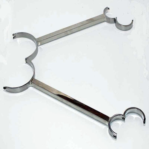 Hells Couture Restraint Bar Heavy Duty Steel Yoke with Adjustable Cuffs - Collars and Leads