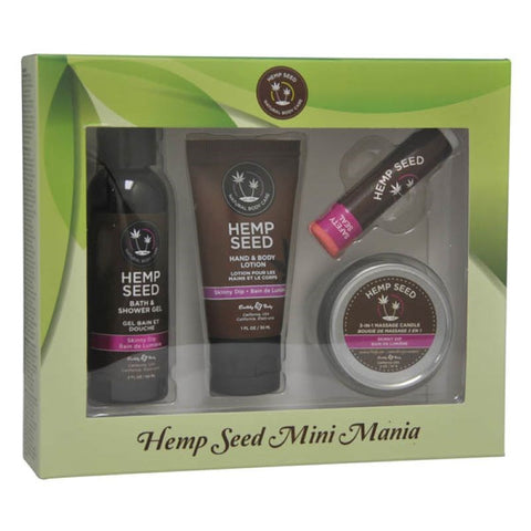 Earthly Body Hemp Seed Mini Mania Travel Skincare Kit with Hemp Oil - Sex Pheromones and Perfumes