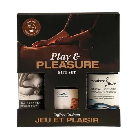 Earthly Body Hemp Seed Play & Pleasure Gift Set Massage Candle Lubricant - Sex Pheromones and Perfumes