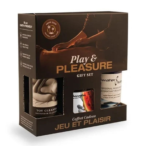 Earthly Body Hemp Seed Play & Pleasure Gift Set Massage Candle Lubricant - Sex Pheromones and Perfumes