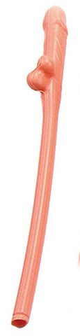 Hua Novelties Jumbo Dickie Straw 11 Inch Pink Party Drinking Straw - Bachelorette and Bucks