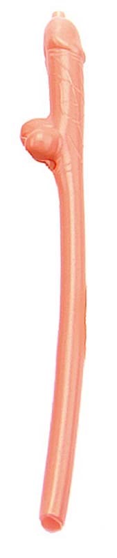 Hua Novelties Jumbo Dickie Straw 11 Inch Pink Party Drinking Straw - - Bachelorette and Bucks