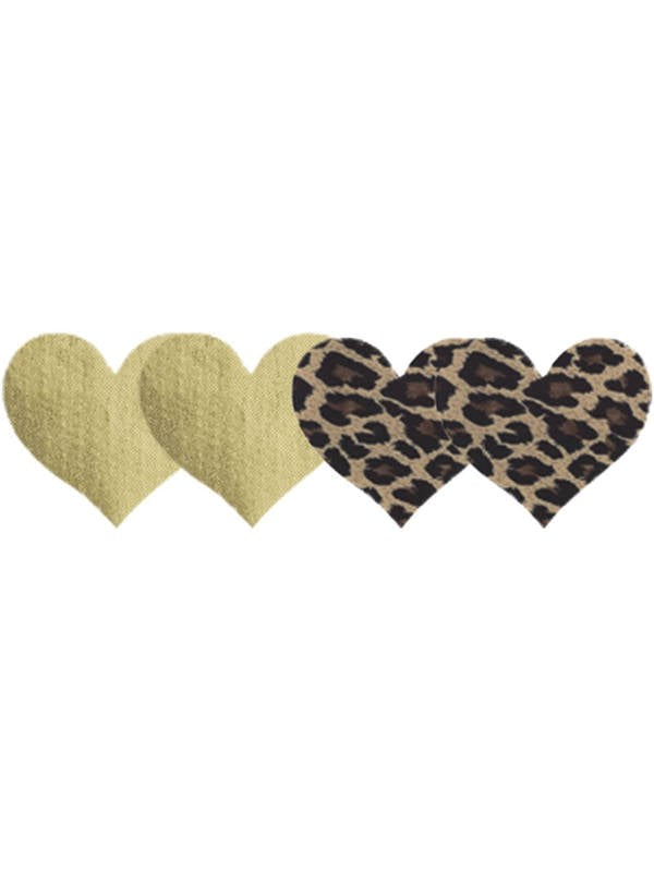 Xgen Products Jungle Fever Hearts Self Adhesive Nipple Pasties - Bras and Bra Sets