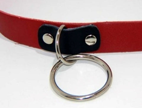 BDStyle Kitty Red Collar with O Ring Heavy Premium Pet Play Bondage Collar - Fancy Dress Ups