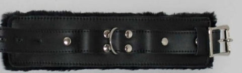 Hells Couture Premium Bondage Wrist Restraints - Leather and Fur Delight - Cuffs and Restraints
