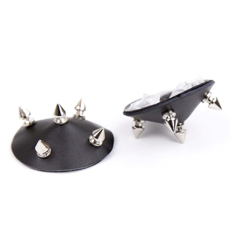 Ella Bidoe Metal Spike Nipple Pasties with Secure Adhesive Base - - Bras and Bra Sets