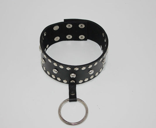 Mistress Leather Collar Studded - - Collars and Leads
