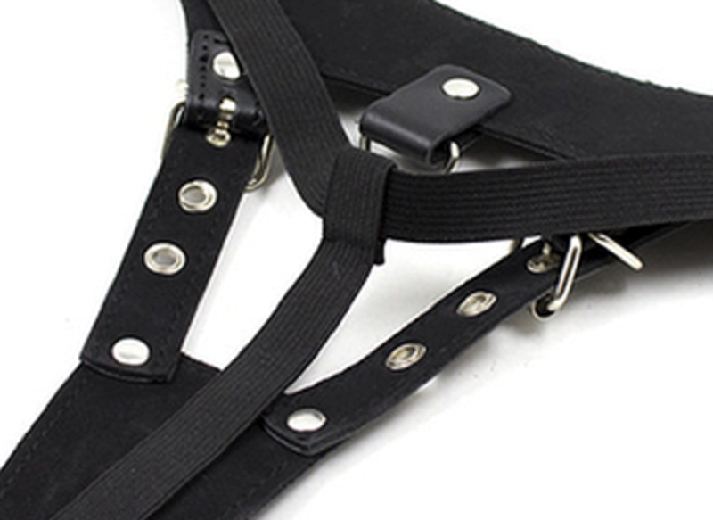 BDStyle Open Front BDSM Panties Faux Leather with Adjustable Clasps - Her Fetish