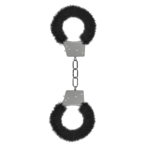 Shots Toys OUCH! DELUXE Handcuffs Chrome Steel Fur Lined Restraints - Cuffs and Restraints
