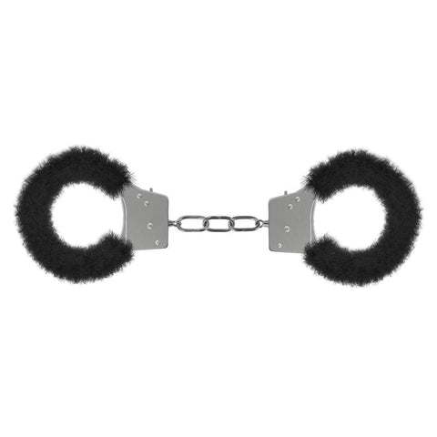 Shots Toys OUCH! DELUXE Handcuffs Chrome Steel Fur Lined Restraints - Cuffs and Restraints