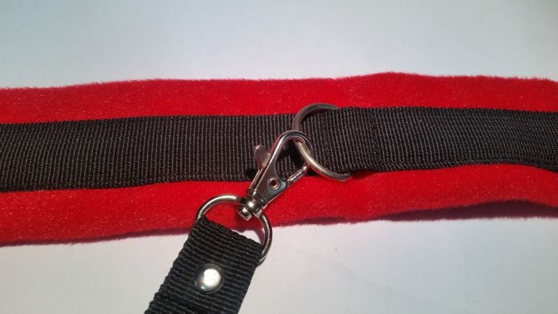 BDStyle RednBlack Velcro Collar & Removable Lead BDSM Power Exchange - Collars and Leads