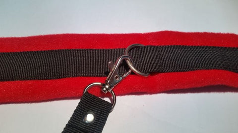 BDStyle RednBlack Velcro Collar & Removable Lead BDSM Power Exchange - Collars and Leads