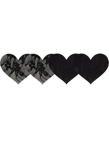 Xgen Products Satin And Lace Hearts Nipple Covers with Self Adhesive - Bras and Bra Sets