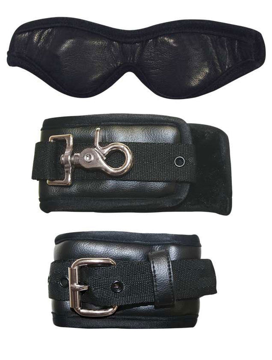 Sportsheets Luxurious Bondage Kit Sensual Cuffs and Blindfold Set Quick Release - - Bondage Kits