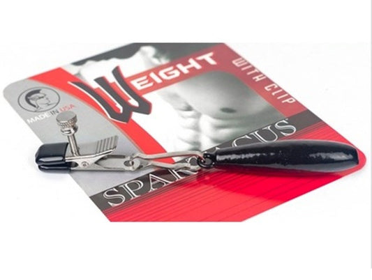 Spartacus Weighted Nipple Clamp with Adjustable Tension and Steel Weight - - Breast and Nipple Toys