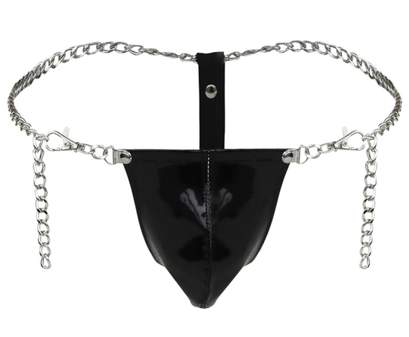 BDStyle Strict Leather Chain JockStrap Premium Fetish Underwear - His Fetish