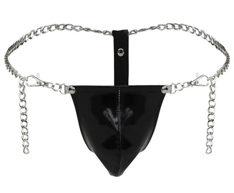 BDStyle Strict Leather Chain JockStrap Premium Fetish Underwear - His Fetish