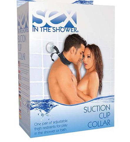 Sportsheets Suction Cup Collar Premium PU Leather Restraint with Suction Cup - Collars and Leads