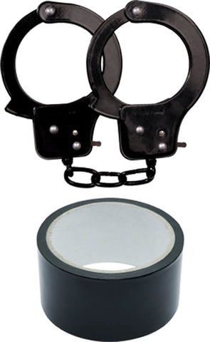 NANMA Corporation Tape & Handcuffs with Safety Release Mechanism - Cuffs and Restraints