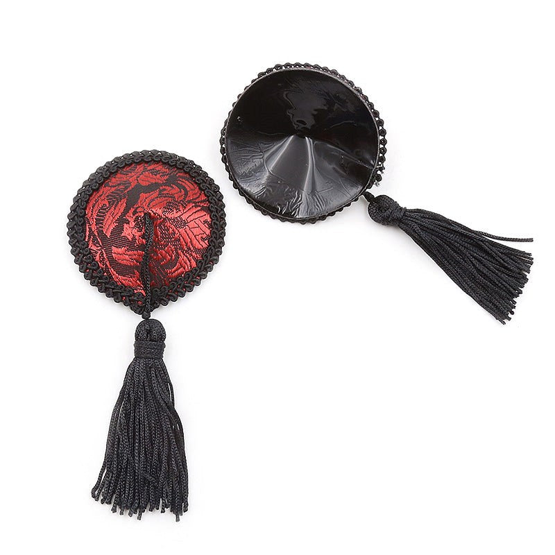 Ella Bidoe Tassled Flower Nipple Pasties with Decorative Tassels - - Bras and Bra Sets