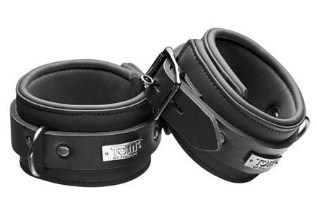 XR Brands Tom of Finland Neoprene Ankle Cuffs with Lock and Key Feature - Cuffs and Restraints
