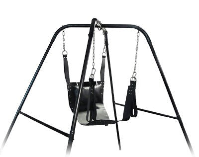 XR Brands Trinity Ultimate Sex Swing Stand Black Professional Steel Frame - - Sex Swings And Slings