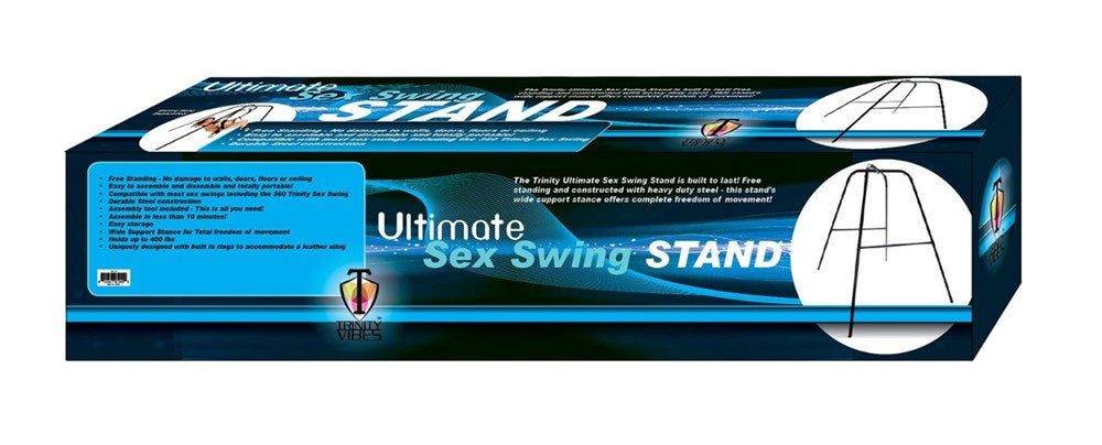 XR Brands Trinity Ultimate Sex Swing Stand Black Professional Steel Frame - - Sex Swings And Slings