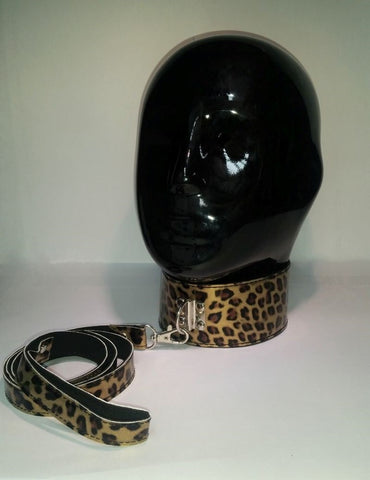 BDStyle Wild Leopard Collar and Leash Adjustable BDSM Set with Chain - Collars and Leads