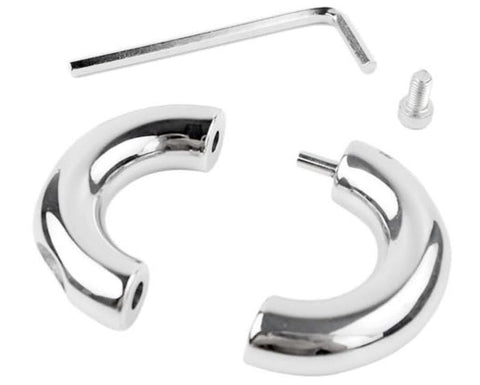 Hells Couture Oval Ball Stretcher In Steel Medical Grade Construction - Cock Rings