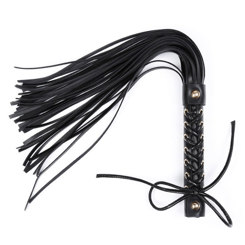 Unholy Whip With Bow Handle Leather Flogger - - Whips And Crops