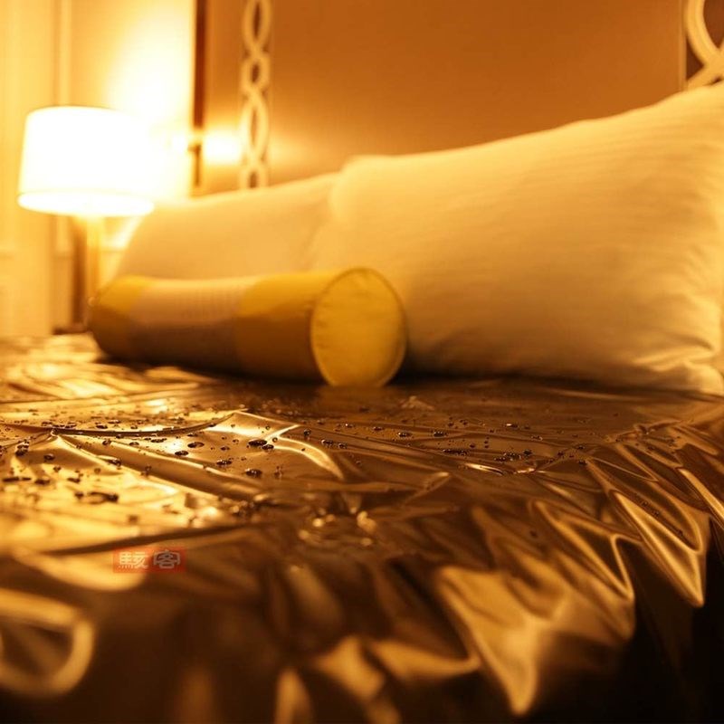 BDStyle Incontinence Waterproof Bed Sheets Large Red Black PVC Protection - Sex Furniture