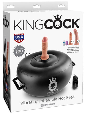 Pipedream Products King Cock Vibrating Inflatable Dildo Hot Seat Black Hands Free - Sex Machines
