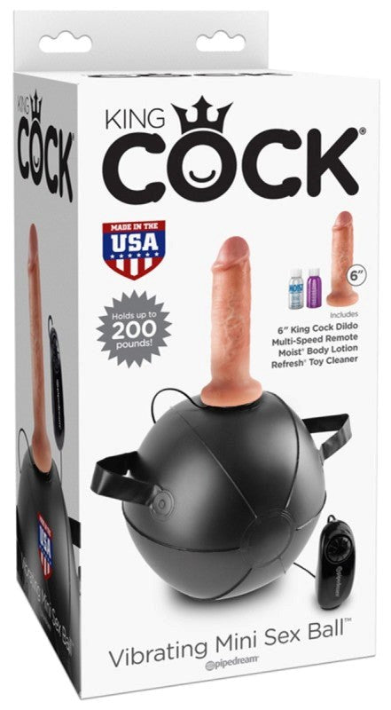 Pipedream Products King Cock Vibrating Mini Sex Ball with 6 Inch Dildo Flesh - - Sex Machines
