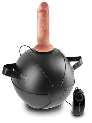Pipedream Products King Cock Vibrating Mini Sex Ball with 6 Inch Dildo Flesh - Sex Machines