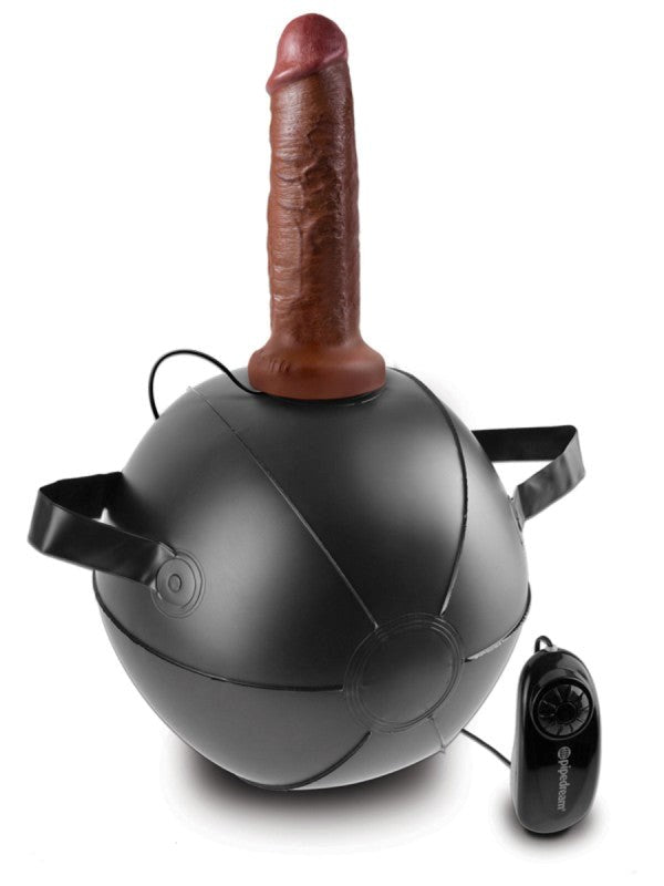 Pipedream Products King Cock Vibrating Mini Sex Ball with 7 Inch Dong Brown - - Sex Machines