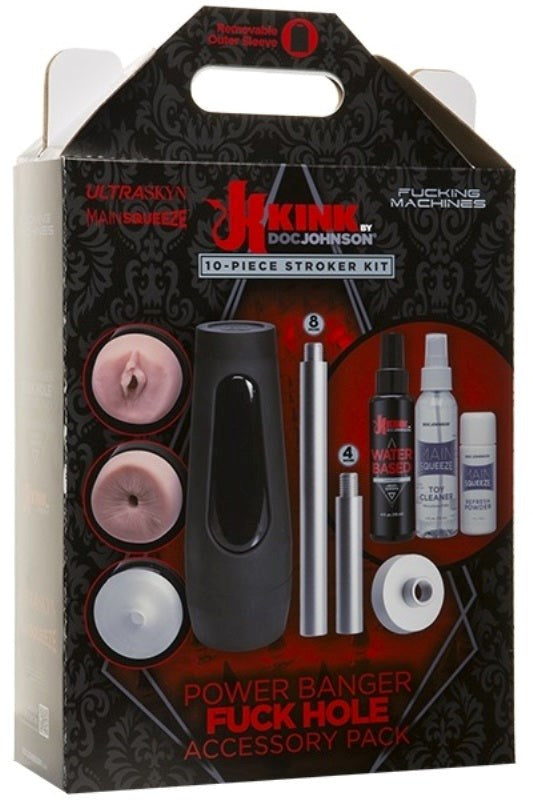 Doc Johnson Kink Power Banger Fuck Hole Accessory Pack 10 piece Kit Complete - - Sex Machines