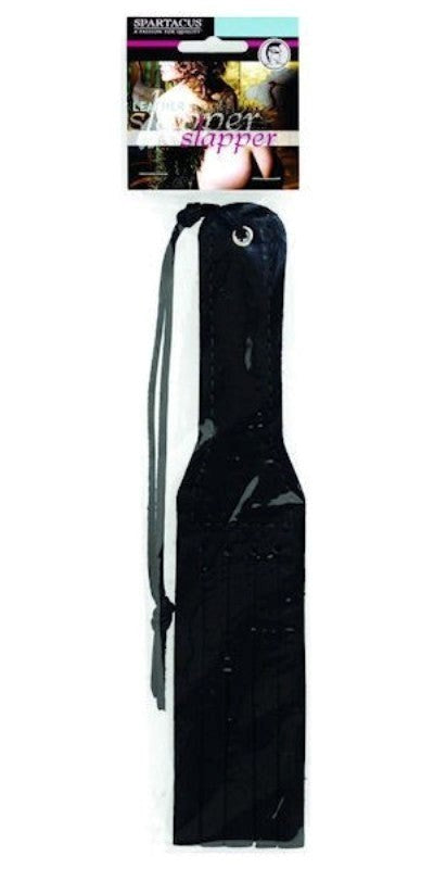 Spartacus Enterprises 11 Inch Mini Slapper With Slits Latigo Leather BDSM - - Paddles And Slappers