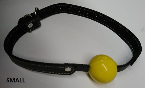 Hells Couture Amour Bondage Gag & Yellow Rubber Ball Adjustable BDSM - Bondage Gags and Bits